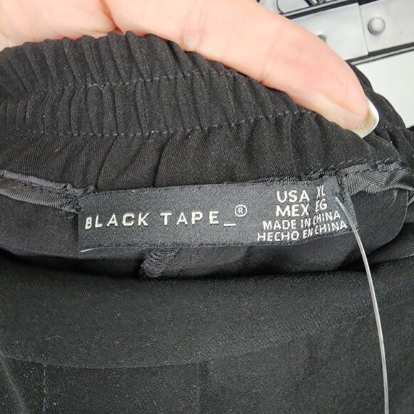 Black Tape Lace Detail Black Slim Leg Pants Size XL - Picture 7 of 8